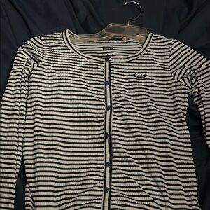 Levi Striped Navy Blue and White Cardigan